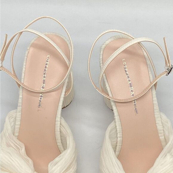 Loeffler Randall Camellia Pearl Pleated Bow Heel Sandals size 8.5 - Picture 7 of 12